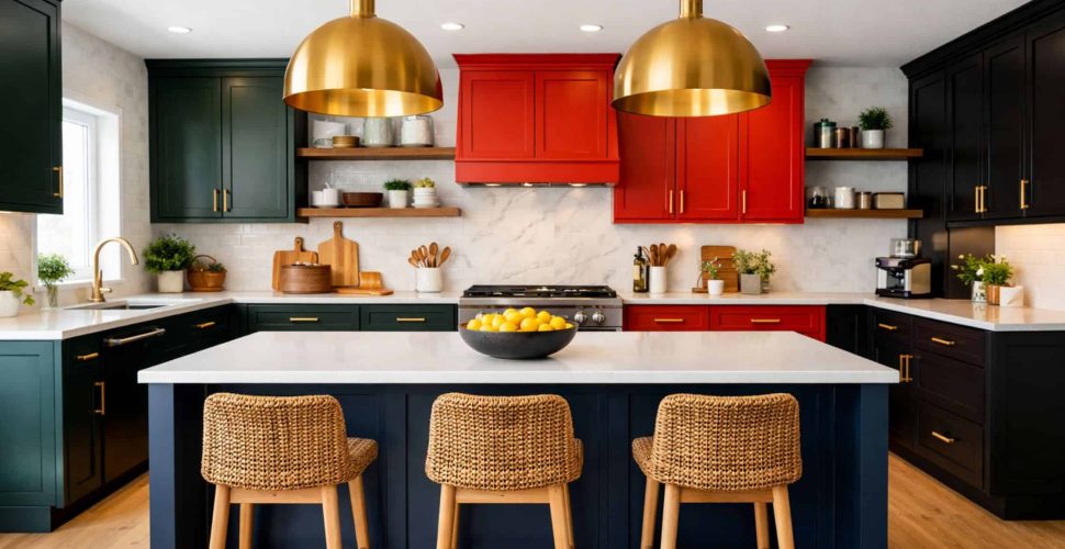 Bold Cabinet Colors Modern Kitchen Design Springfield MO